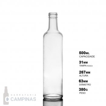 GARRAFA CILINDRICA 500ML - CAIXA COM 48 UNIDADES