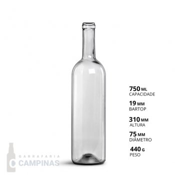 GARRAFA BORDALESA MERLOT ROLHA 750ML - CAIXA COM 36 UNIDADES