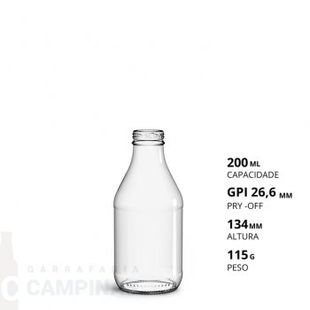 GARRAFA LEITE DE COCO 200ML