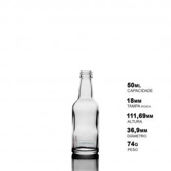 GARRAFA MINI 50ML - CAIXA COM 90 UNIDADES